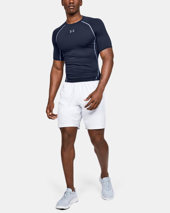 Men's UA HeatGear® Armour Short Sleeve Compression Shirt, Navy, pdpMainDesktop image number 3